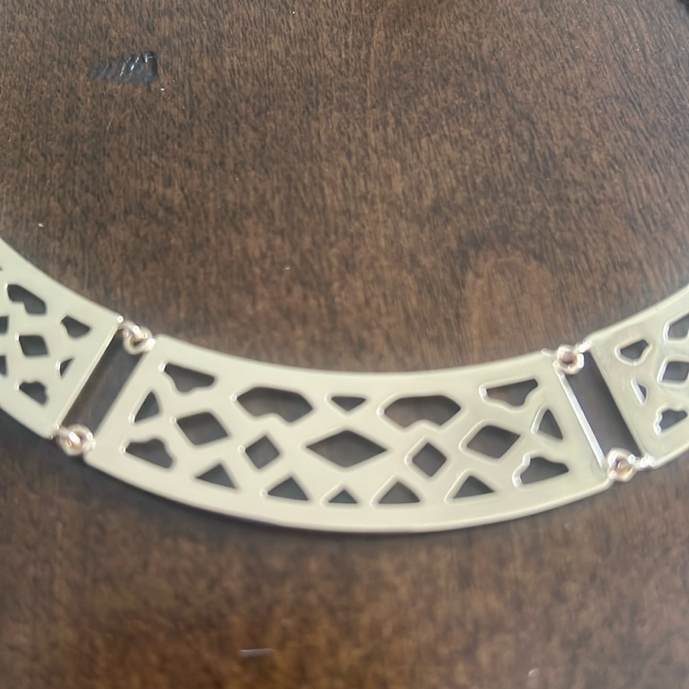 NWT Versona Gold Geometric Necklace and Hoop Earrings Set - Picture 3 of 6